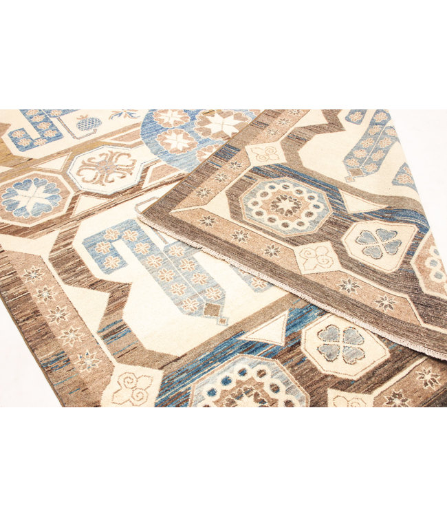 Hand knotted 8'x6'3 ft Modern Art Ghazny Wool Rug 246x195 cm  Abstract Carpet