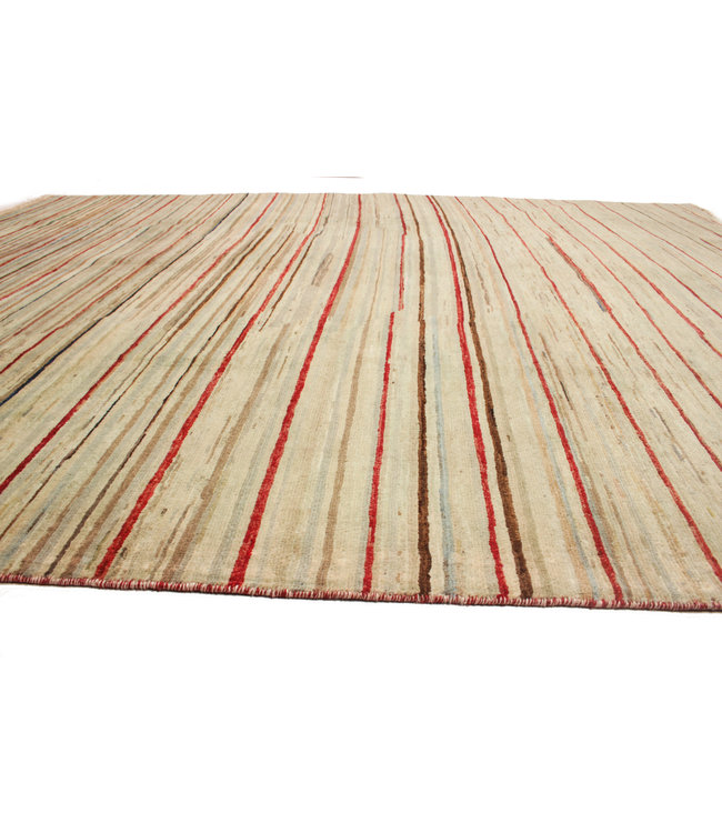 Hand knotted 8'3x6'5 ft Modern stribe Sheep Wool Rug 255x200 cm Area rug Carpet