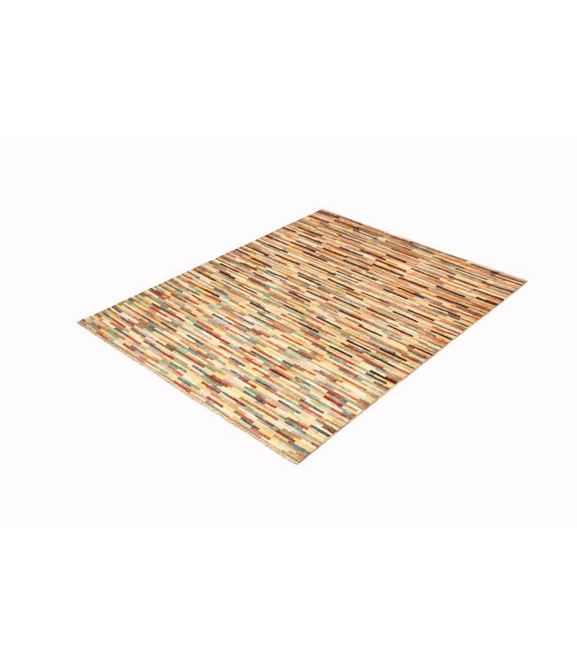 Hand knotted 8'1x6'4ft Modern Multicolor best Wool Rug 247x196cm Area rug Carpet