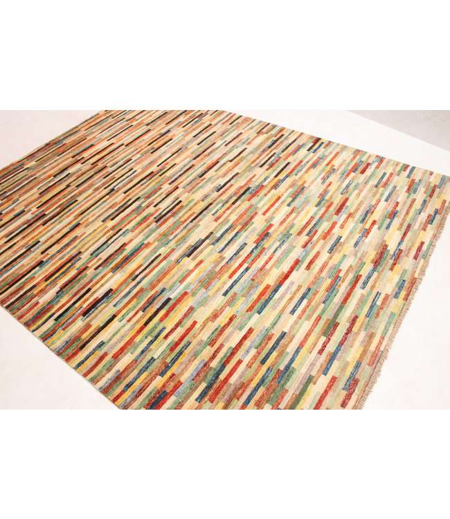 Hand knotted 8'1x6'4ft Modern Multicolor best Wool Rug 247x196cm Area rug Carpet