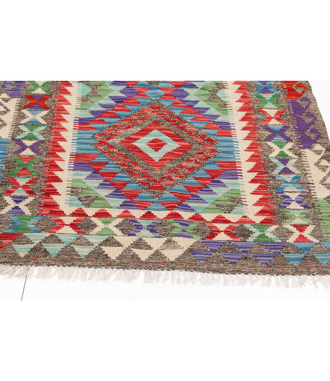 Handmade Multi color Afghan Kilim Area Rug 149x100 cm Geometric 100% Wool Tribal