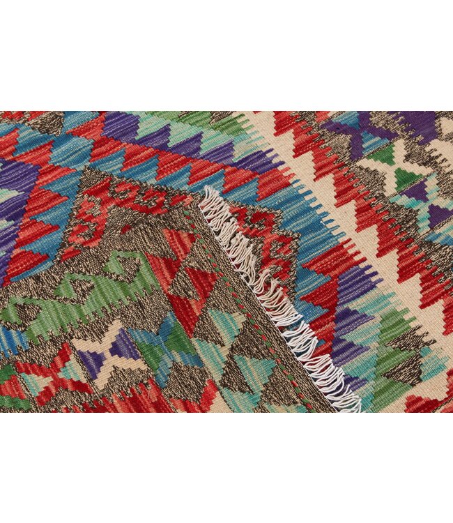 Handmade Multi color Afghan Kilim Area Rug 149x100 cm Geometric 100% Wool Tribal