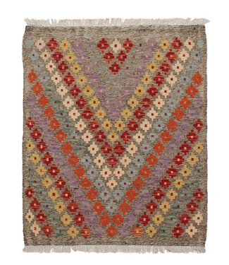 Handmade Multi color Afghan Kilim Area Rug 100x84 cm Traditional 100% Wool