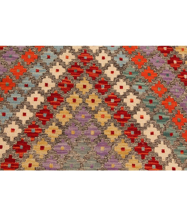 Handmade Multi color Afghan Kilim Area Rug 100x84 cm Traditional 100% Wool
