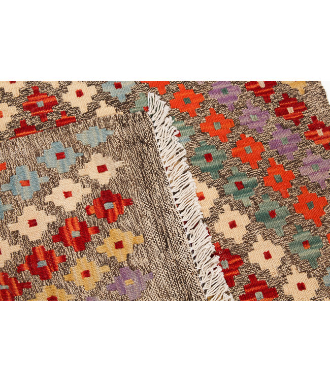 Handmade Multi color Afghan Kilim Area Rug 100x84 cm Traditional 100% Wool