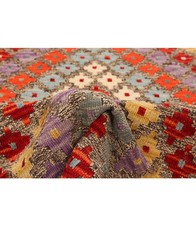 Handmade Multi color Afghan Kilim Area Rug 100x84 cm Traditional 100% Wool