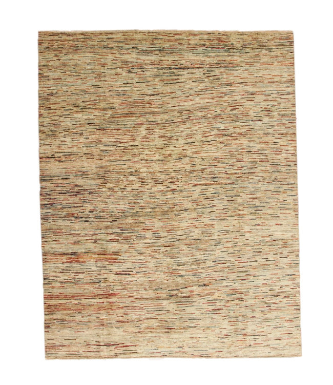 Hand knotted 8'4x6'6 ft Modern stribe Sheep Wool Rug 258x202 cm Area rug Carpet
