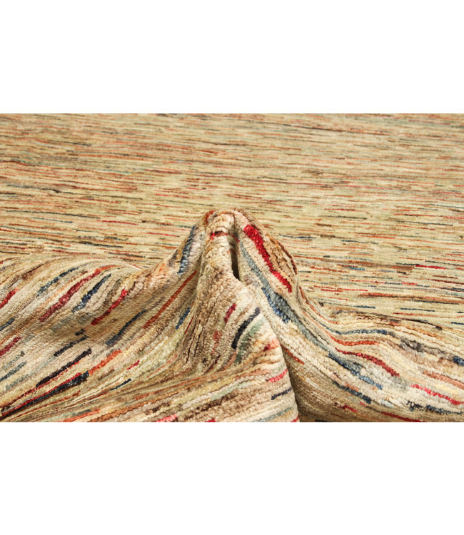 Hand knotted 8'4x6'6 ft Modern stribe Sheep Wool Rug 258x202 cm Area rug Carpet