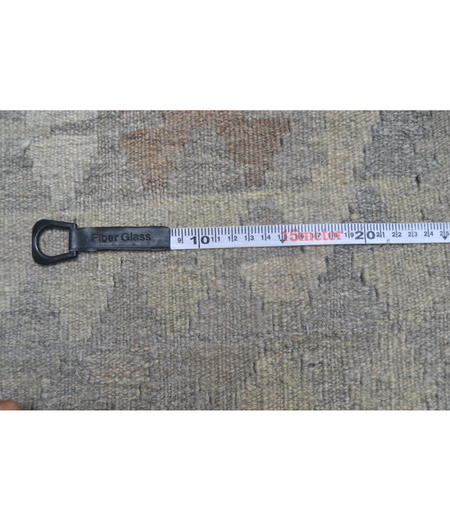 9'74x6'76 Sheep Wool Handwoven Natural Gray color Afghan kilim Area Rug Carpet