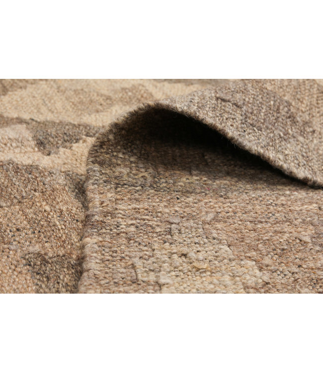 Vloerkleed Tapijt Kelim 299x210 cm Kleed Hand Geweven Kilim Grijs Natural kelim