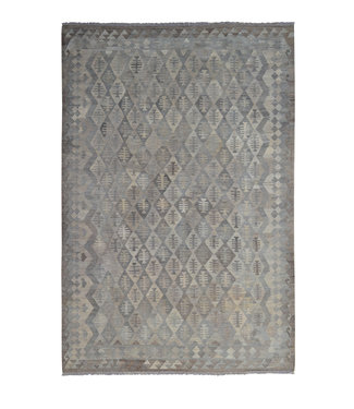 9'68x6'56 Sheep Wool Handwoven Natural Gray color Afghan kilim Area Rug Carpet