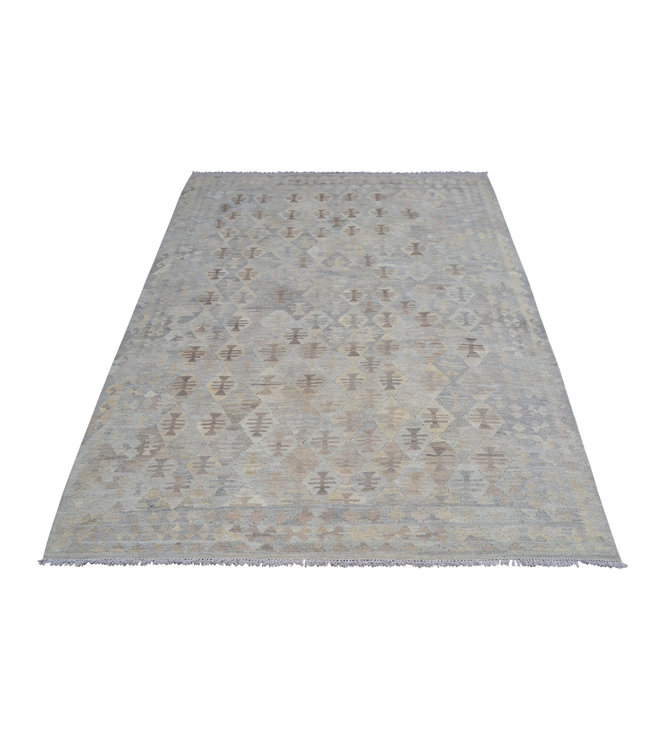 9'74x6'96 Sheep Wool Handwoven Natural Gray color Afghan kilim Area Rug Carpet