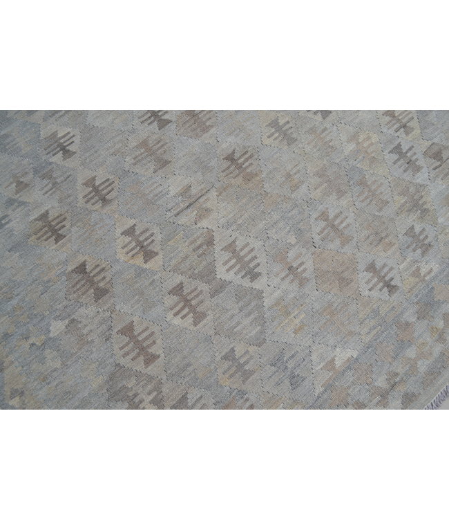 9'74x6'96 Sheep Wool Handwoven Natural Gray color Afghan kilim Area Rug Carpet