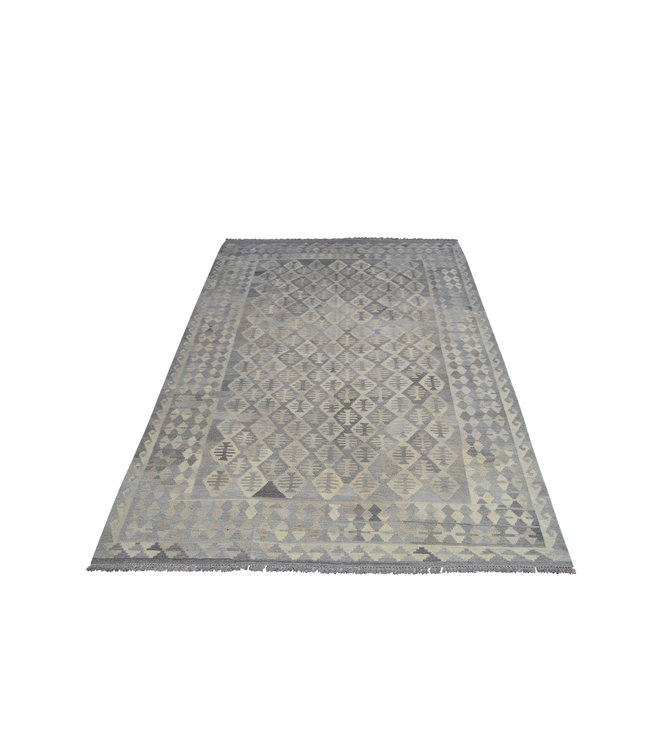 9'85x6'69 Sheep Wool Handwoven Natural Gray color Afghan kilim Area Rug Carpet