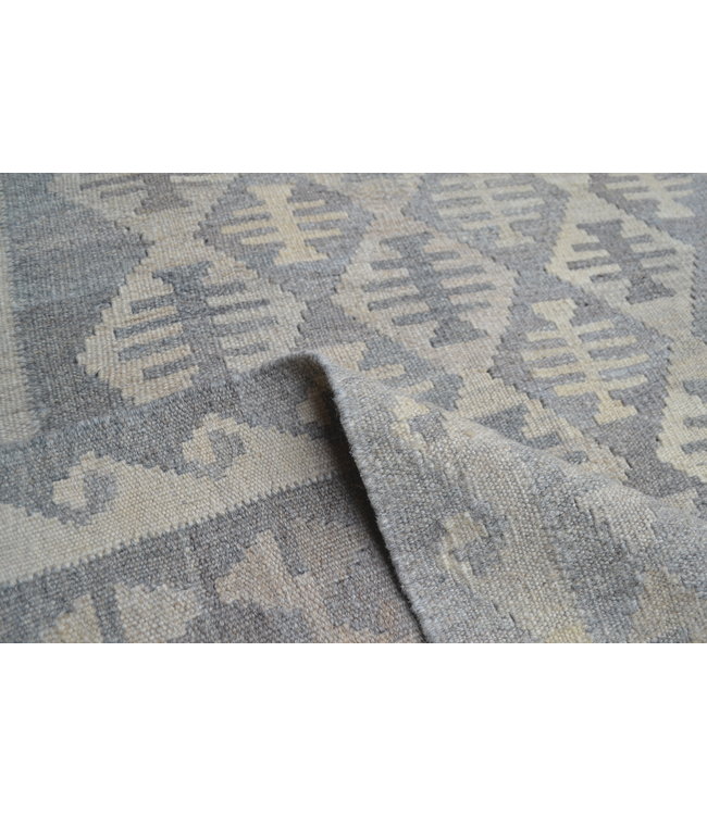 9'85x6'69 Sheep Wool Handwoven Natural Gray color Afghan kilim Area Rug Carpet