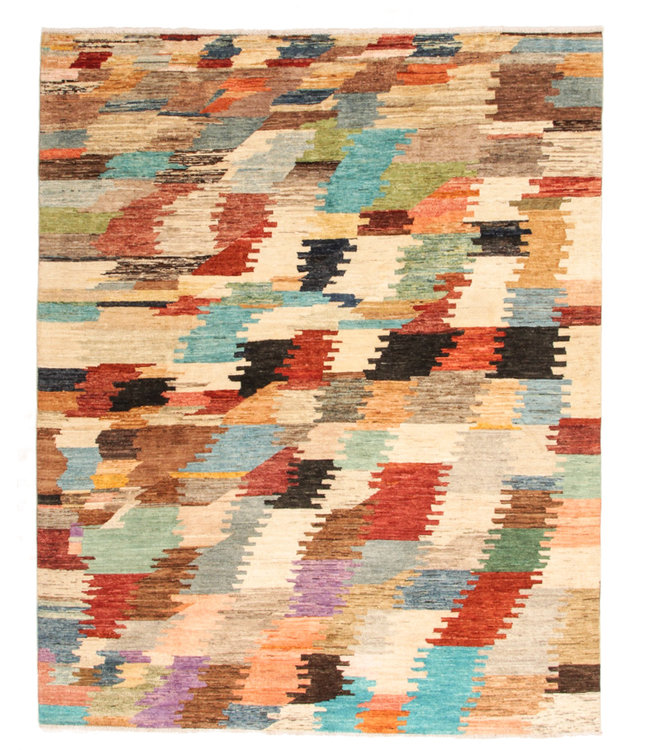 Hand knotted 8'1x6'4 Modern Art Deco Sheep Wool Rug 247x198 cm Area Rug Carpet