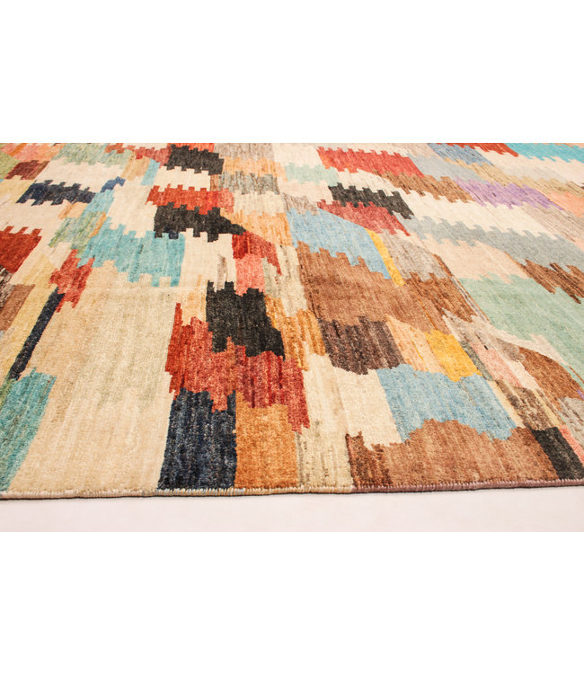 Hand knotted 8'1x6'4 Modern Art Deco Sheep Wool Rug 247x198 cm Area Rug Carpet