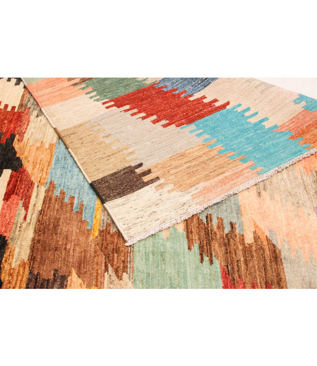 Hand knotted 8'1x6'4 Modern Art Deco Sheep Wool Rug 247x198 cm Area Rug Carpet