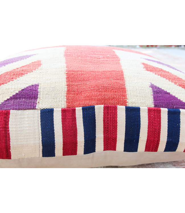 70x70 x 15 cm Handmade pouf Floor cushion kelim kilim Ottoman footstool Vintage