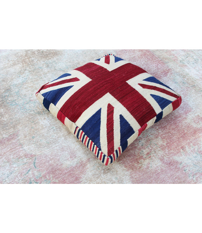 70x70 x 15 cm Handmade pouf Floor cushion kelim kilim Ottoman footstool Vintage