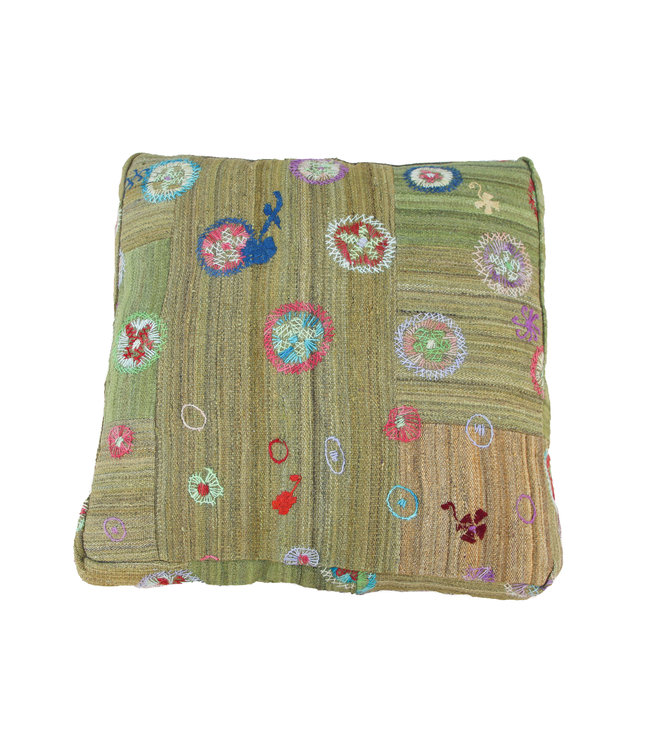 70x70 x 15 cm Handmade pouf Floor cushion kelim kilim Ottoman footstool Vintage