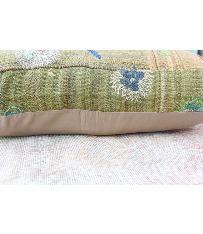 70x70 x 15 cm Handmade pouf Floor cushion kelim kilim Ottoman footstool Vintage