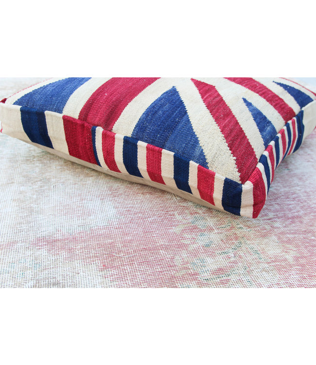70x70 x 15 cm Handmade pouf Floor cushion kelim kilim Ottoman footstool Vintage