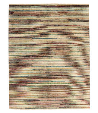 Hand knotted 8'2x6'4 ft Modern Stribe Sheep Wool Rug 252x197 cm Area rug Carpet