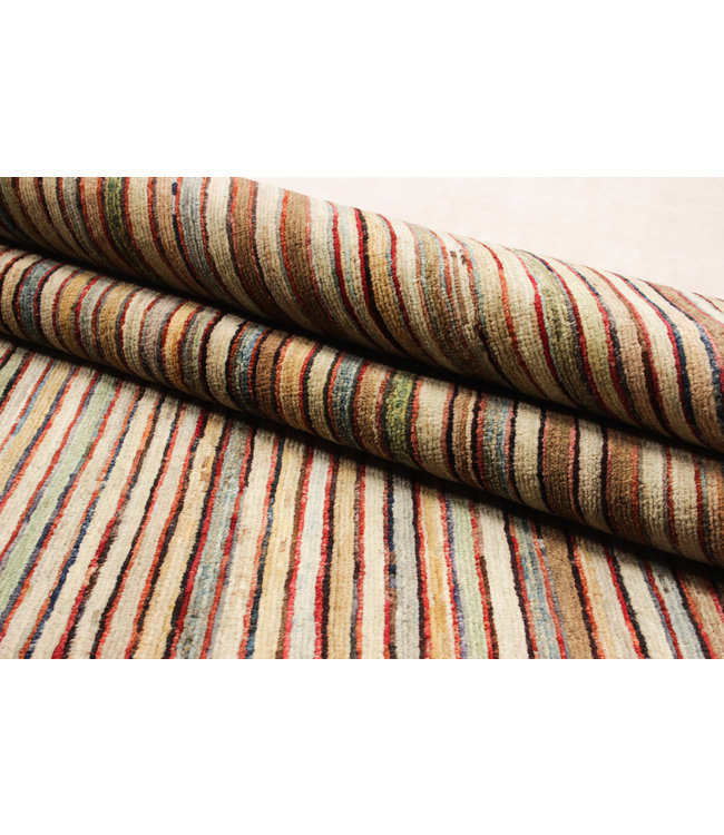 Hand knotted 8'2x6'4 ft Modern Stribe Sheep Wool Rug 252x197 cm Area rug Carpet