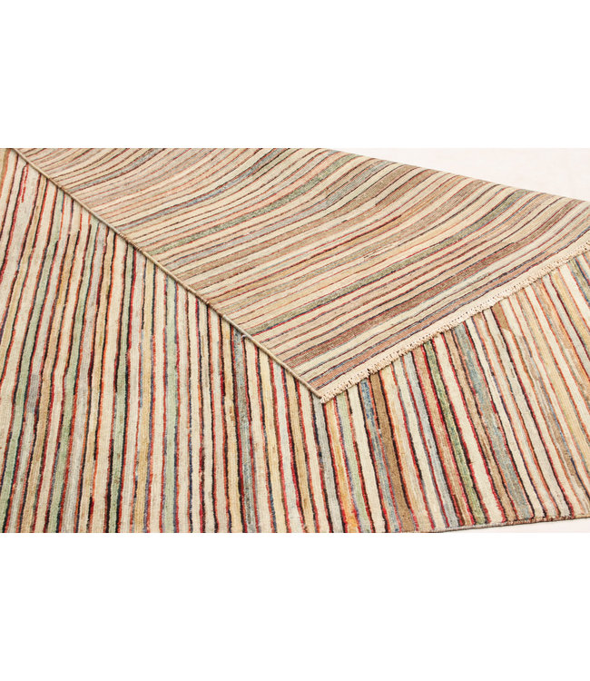 Hand knotted 8'2x6'4 ft Modern Stribe Sheep Wool Rug 252x197 cm Area rug Carpet