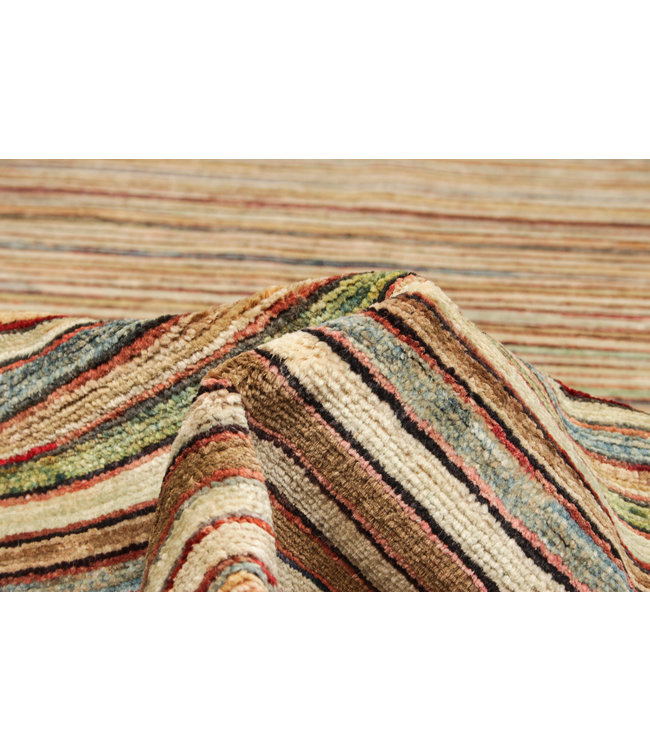 Hand knotted 8'2x6'4 ft Modern Stribe Sheep Wool Rug 252x197 cm Area rug Carpet