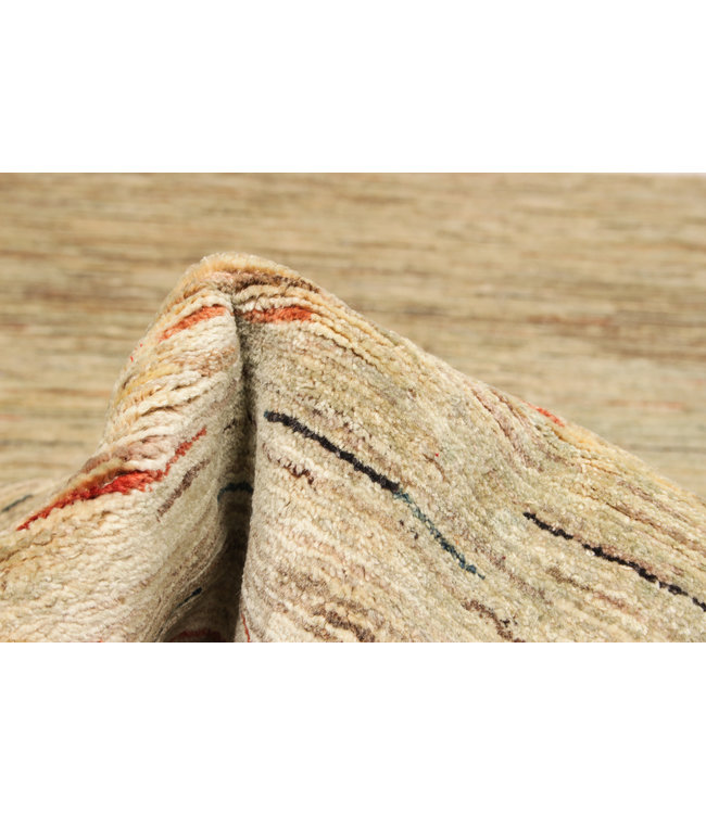 Hand knotted 8'4x6'6 ft Modern Stribe Sheep Wool Rug 257x204 cm Area rug Carpet