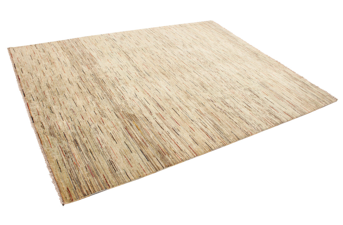Handgeknoopt Modern Stribe tapijt 257x204 cm oosters kleed vloerkleed