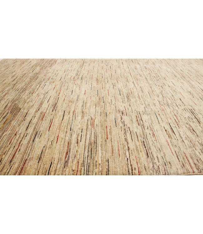 Hand knotted 8'4x6'6 ft Modern Stribe Sheep Wool Rug 257x204 cm Area rug Carpet