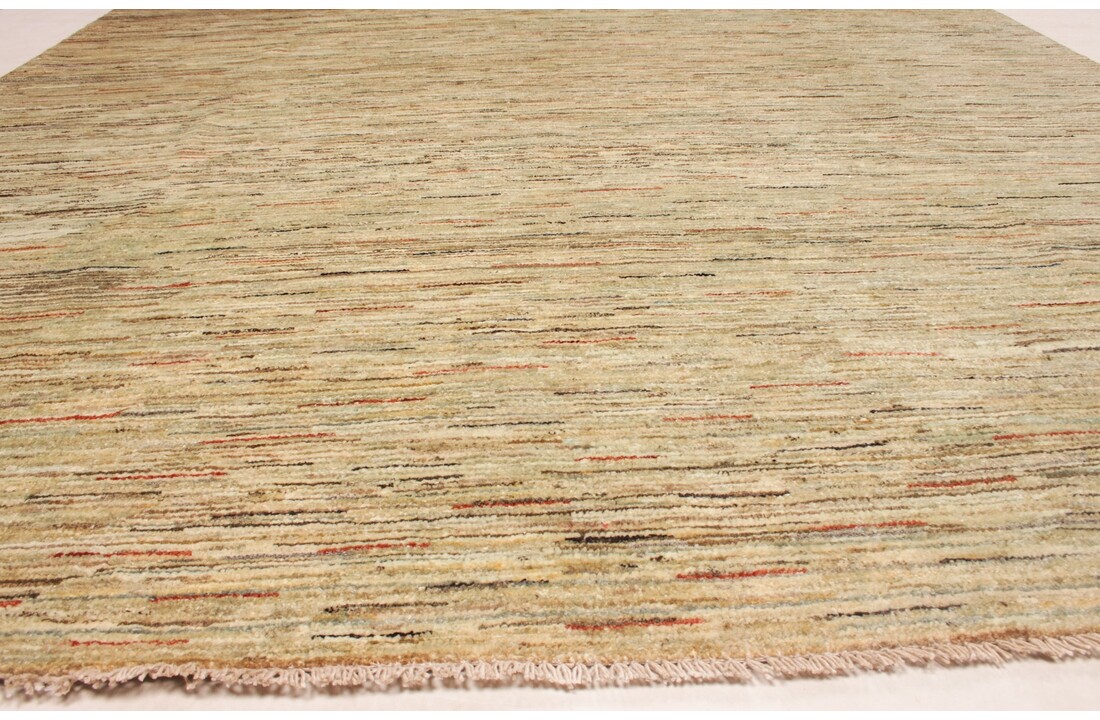 Handgeknoopt Modern Stribe tapijt 257x204 cm oosters kleed vloerkleed