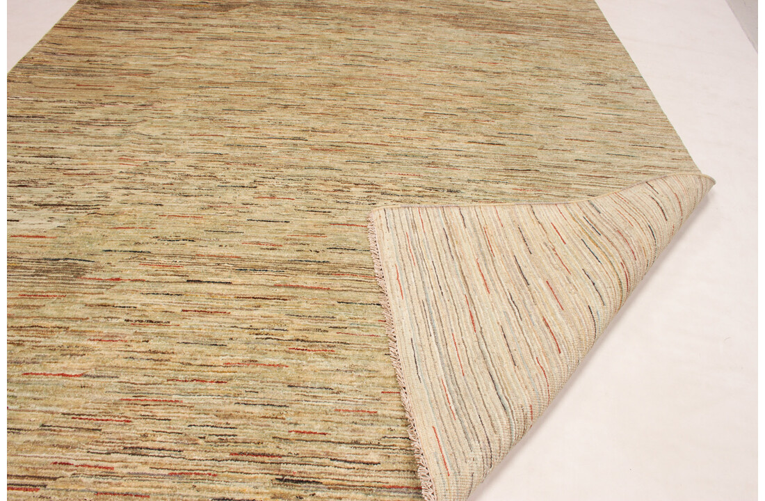 Handgeknoopt Modern Stribe tapijt 257x204 cm oosters kleed vloerkleed