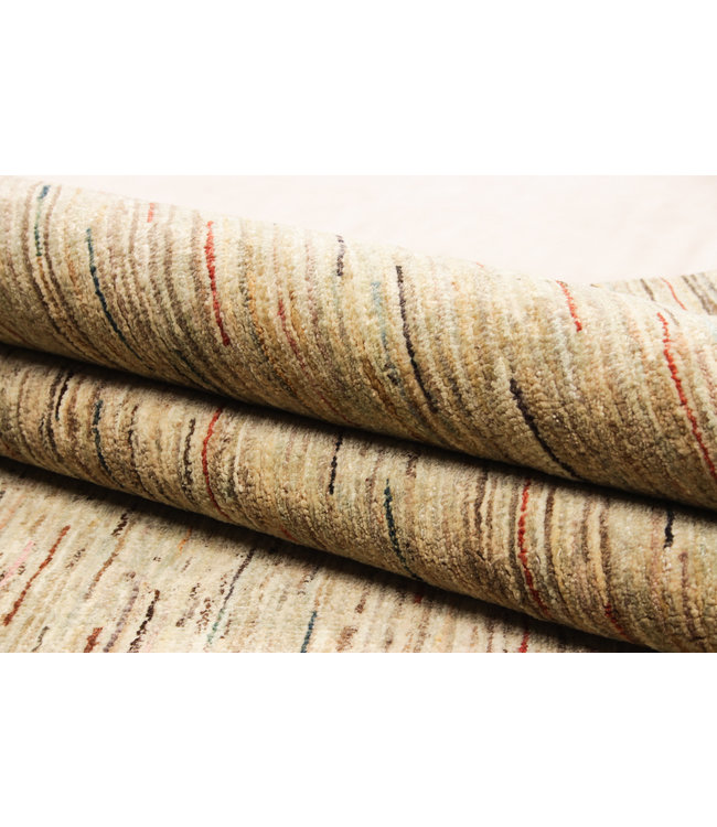 Hand knotted 8'4x6'6 ft Modern Stribe Sheep Wool Rug 257x204 cm Area rug Carpet