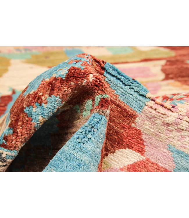 Handgeknoopt Modern Art multikleur tapijt 244x199 cm Wol kleed vloerkleed