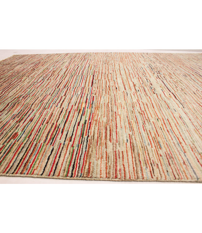 Handgeknüpft Modern Stribe 250x197 cm Abstrakt Wolle Teppich