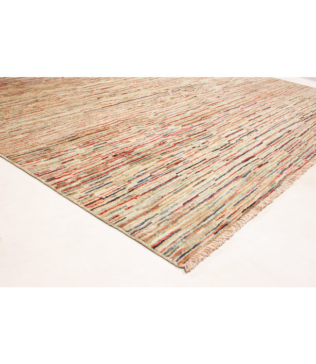 Hand knotted 8'2x6'4 ft Modern Stribe Sheep Wool Rug 250x197 cm Area rug Carpet