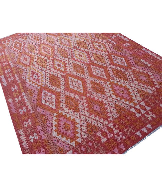 Handgemaakt Oosters Kelim Wol Vloerkleed 297x210