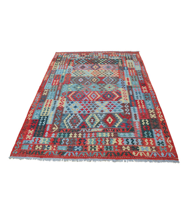 Handgewebte Orientalisch Wolle Kelim Teppich 358x244 cm