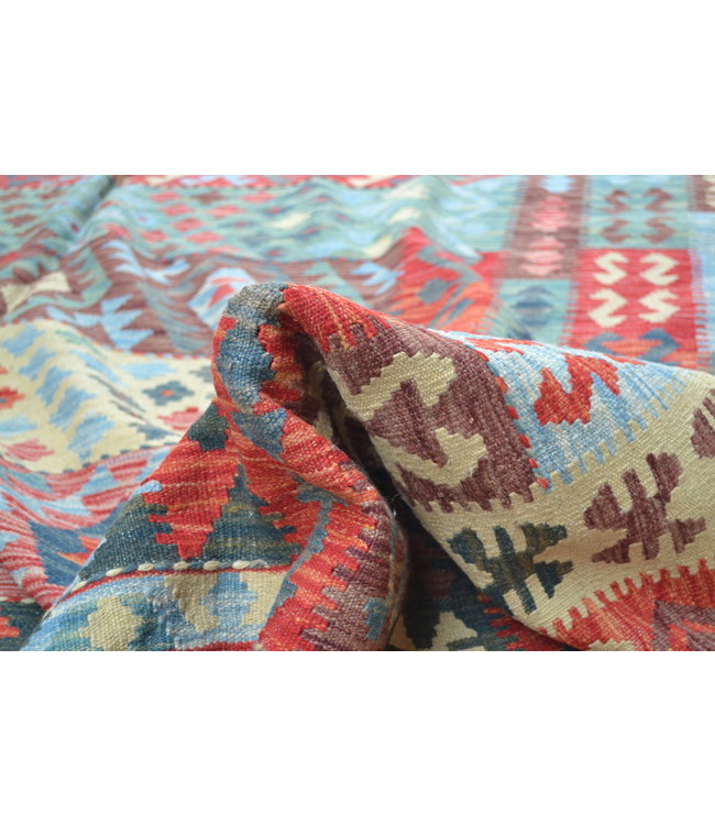 11'75x8'01 Hand Woven Afghan Wool Kilim Area Rug