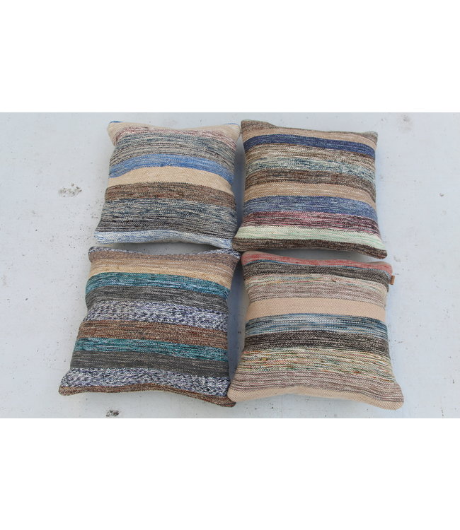 4x modern Kelim Kissen 50x50 cm mit Füllung