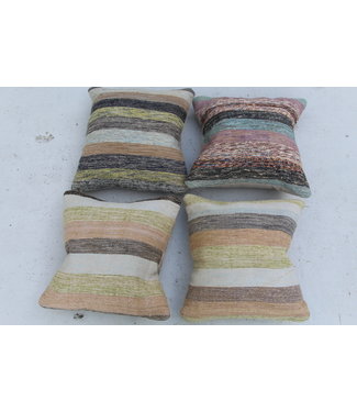 4x modern Kelim Kissen 50x50 cm mit Füllung