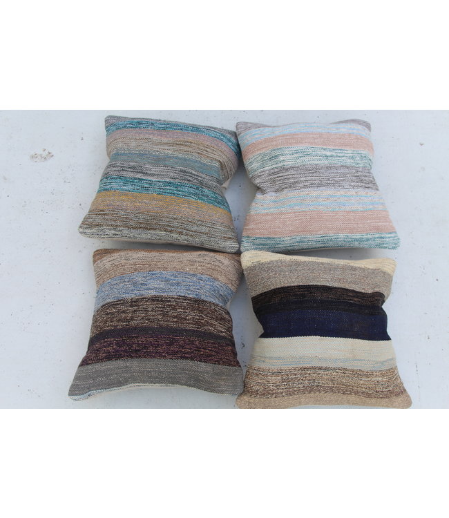 4x modern Kelim Kissen 50x50 cm mit Füllung