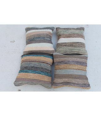 4x modern Kelim Kissen 50x50 cm mit Füllung