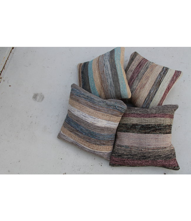 4x modern Kelim Kissen 50x50 cm mit Füllung