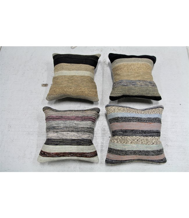 4x modern Kelim Kissen 50x50 cm mit Füllung