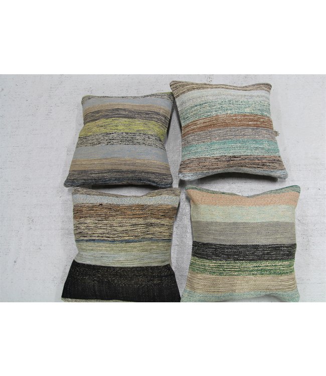 4x modern Kelim Kissen 50x50 cm mit Füllung